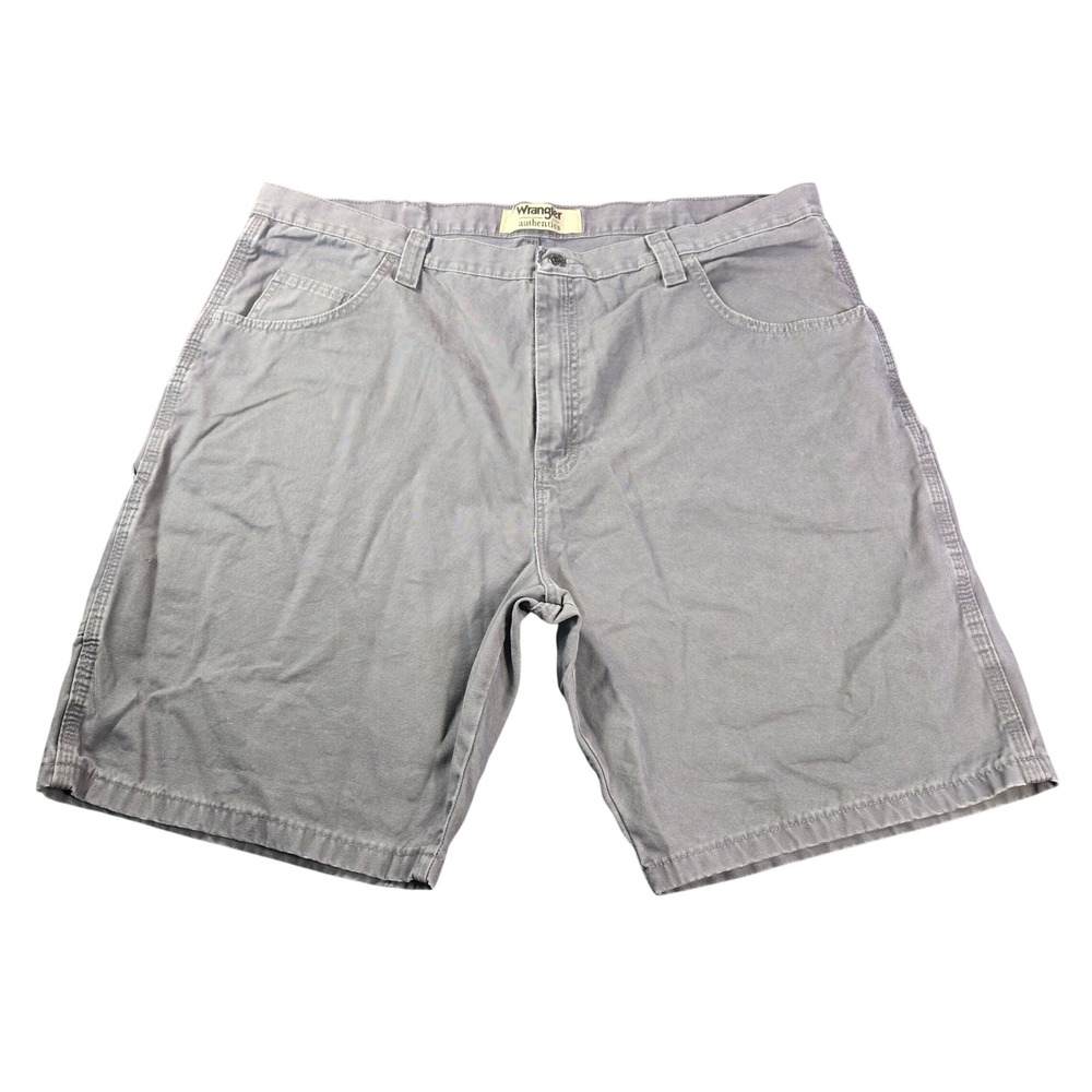 Wrangler Authentics Men's Gray Carpenter Shorts Size 42 Cotton Canvas Workwear